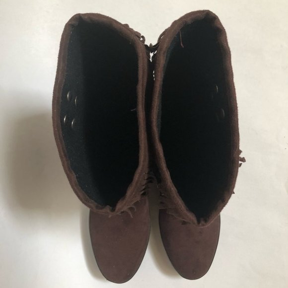 Dav Fringe Rain Boots Brown - Picture 7 of 9